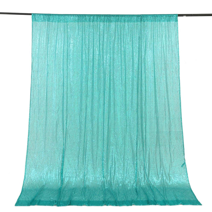 8 ft x 8 ft Sequined Backdrop Curtain BKDP_02_8X8_TURQ