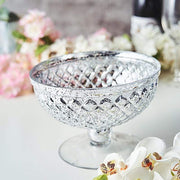 8" Mercury Glass Compote Vase Bowl Centerpiece