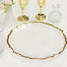 8 pcs 13" Glass Charger Plates with Scalloped Edges Design - Clear and Gold CHRG_GLAS0008_GOLD
