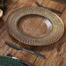 8 pcs 13" Round Clear Glass Charger Plates with Braided Rim