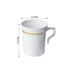 8 pcs 8 oz. White with Gold Rim Shiny Cups - Disposable Tableware PLST_CU0014_WHTG