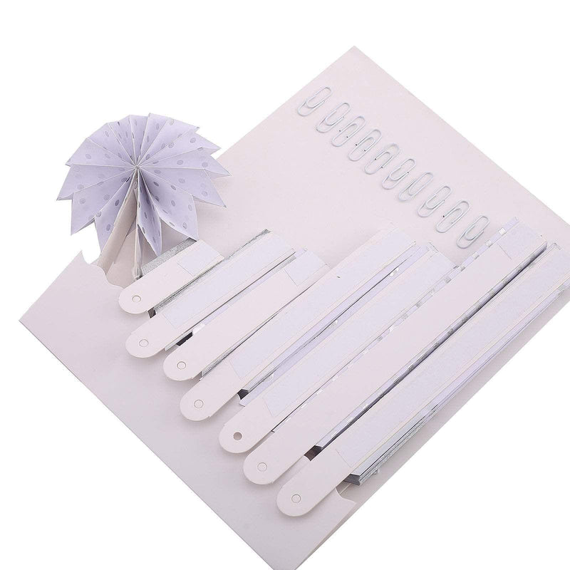 8 pcs Paper Fans Wall Backdrop Decorations - Assorted Silver PAP_FAN_004_SILV