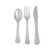 8 Silver Forks Spoons and Knives sets - Disposable Tableware PLST_YY03_SILV