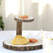 8" tall 2 Tier Round Natural Wooden Stand Dessert Server Centerpiece - Brown CAKE_WOD001_612_NAT