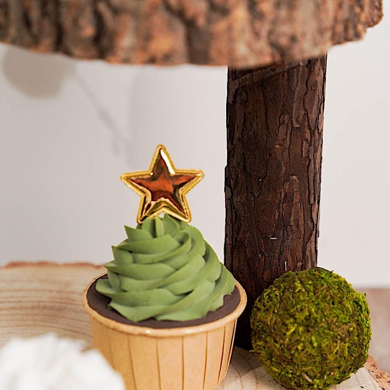 8" tall 2 Tier Round Natural Wooden Stand Dessert Server Centerpiece - Brown CAKE_WOD001_612_NAT