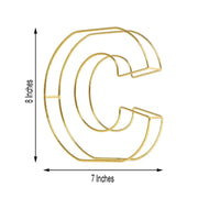 8" tall 3D Metal Wire Gold Letters Signs