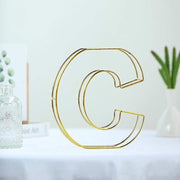 8" tall 3D Metal Wire Gold Letters Signs