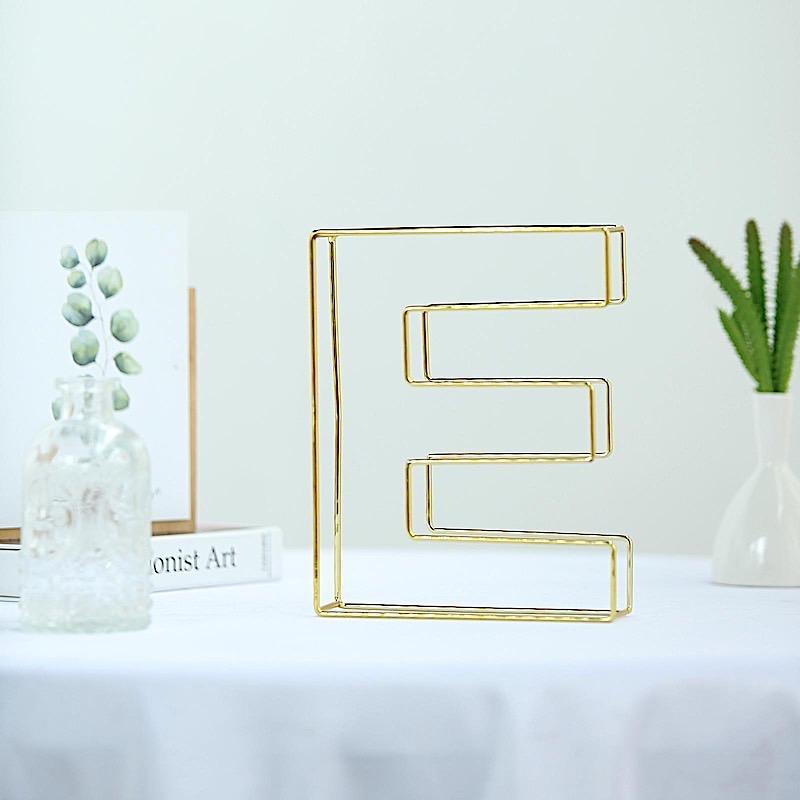 8" tall 3D Metal Wire Gold Letters Signs