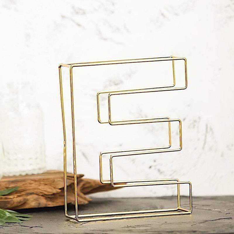 8" tall 3D Metal Wire Gold Letters Signs