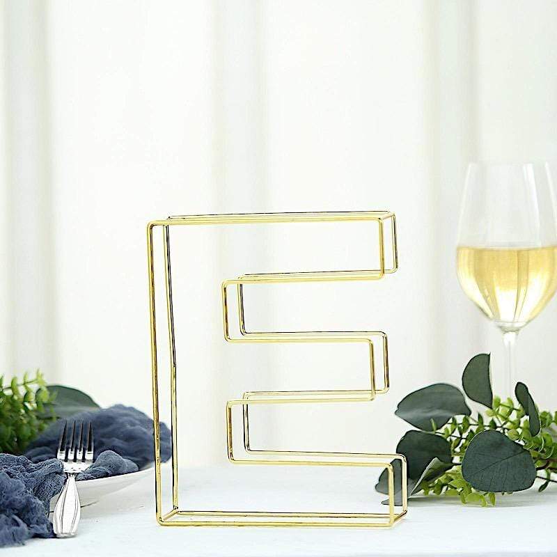 8" tall 3D Metal Wire Gold Letters Signs