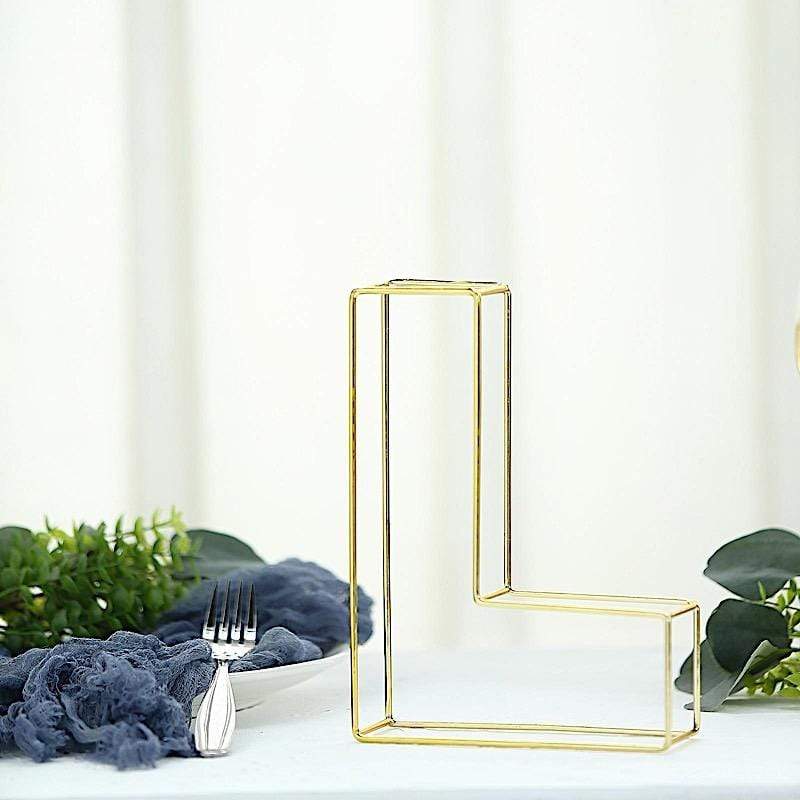 8" tall 3D Metal Wire Gold Letters Signs