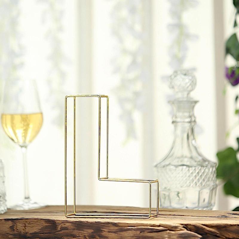 8" tall 3D Metal Wire Gold Letters Signs