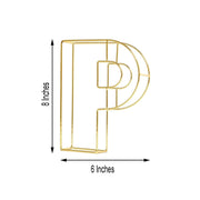 8" tall 3D Metal Wire Gold Letters Signs