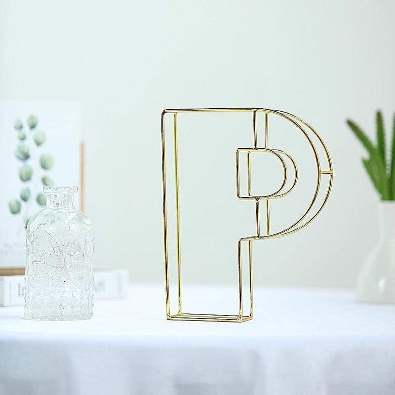 8" tall 3D Metal Wire Gold Letters Signs