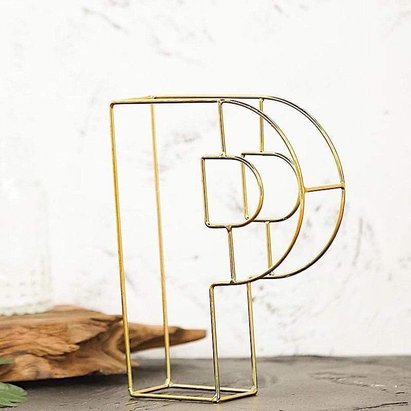 8" tall 3D Metal Wire Gold Letters Signs