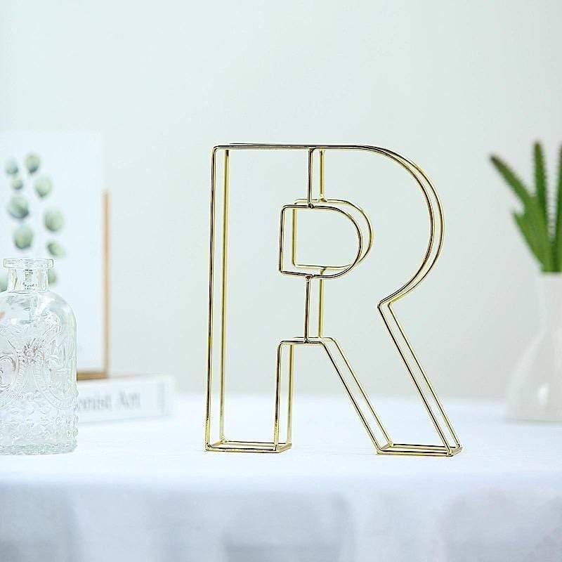8" tall 3D Metal Wire Gold Letters Signs