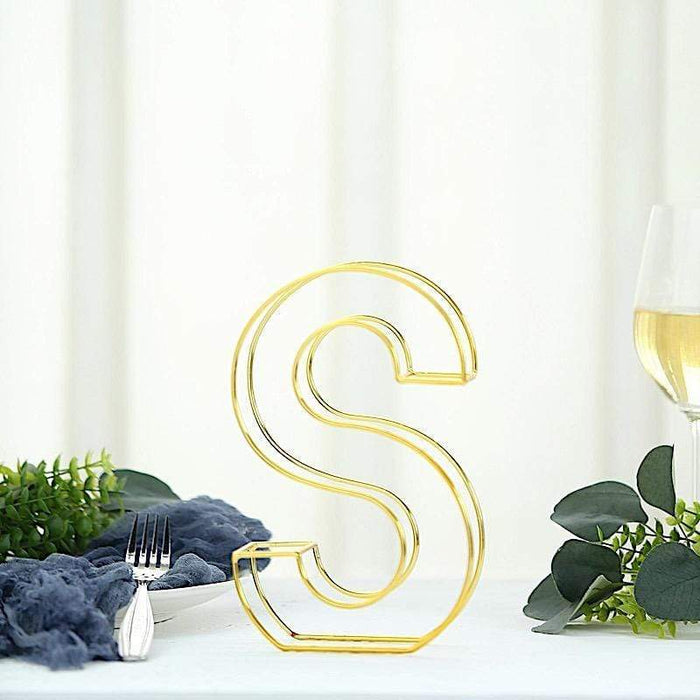 8 tall 3D Metal Wire Gold Letters Signs