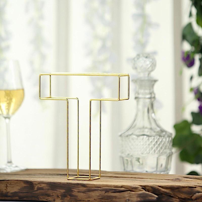 8" tall 3D Metal Wire Gold Letters Signs