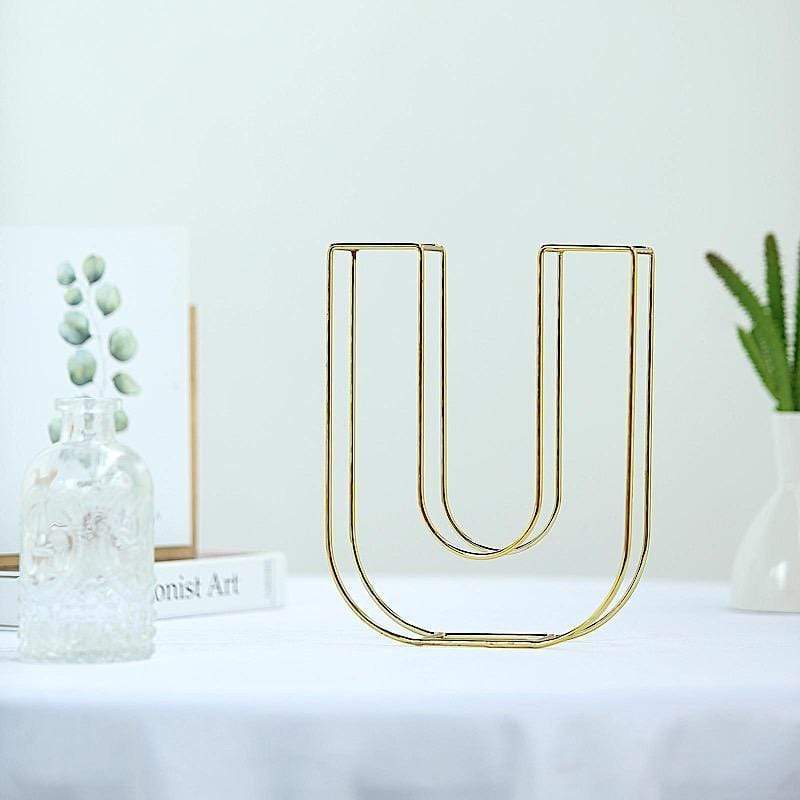 8" tall 3D Metal Wire Gold Letters Signs