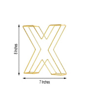 8" tall 3D Metal Wire Gold Letters Signs