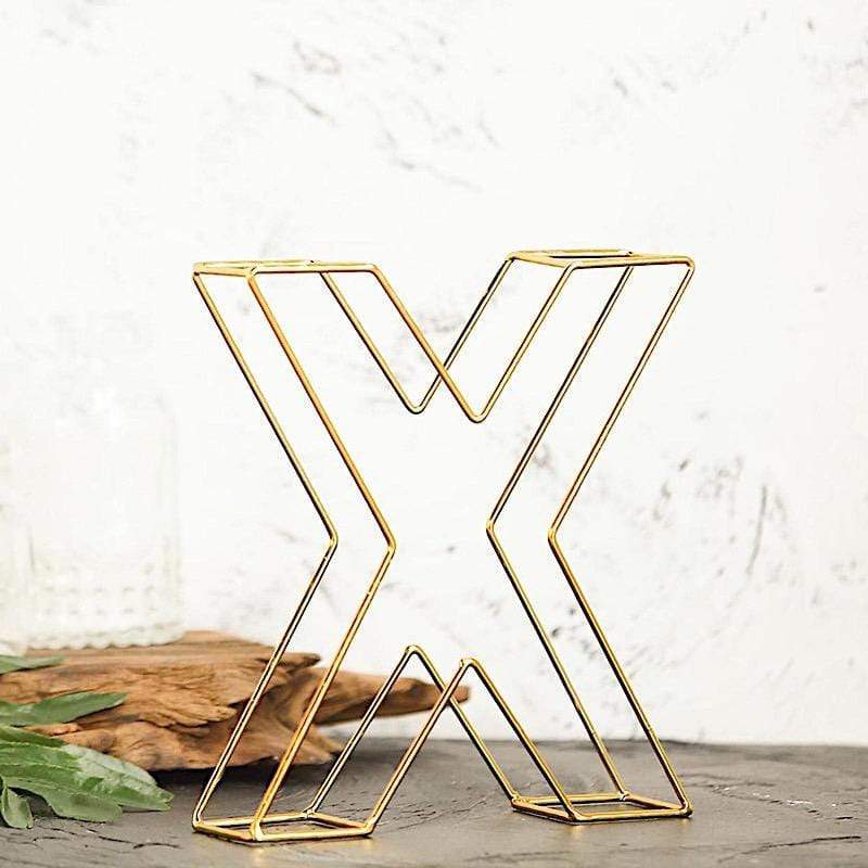 8" tall 3D Metal Wire Gold Letters Signs