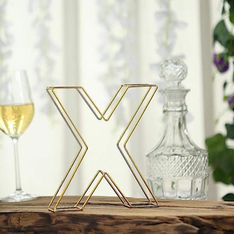 8" tall 3D Metal Wire Gold Letters Signs