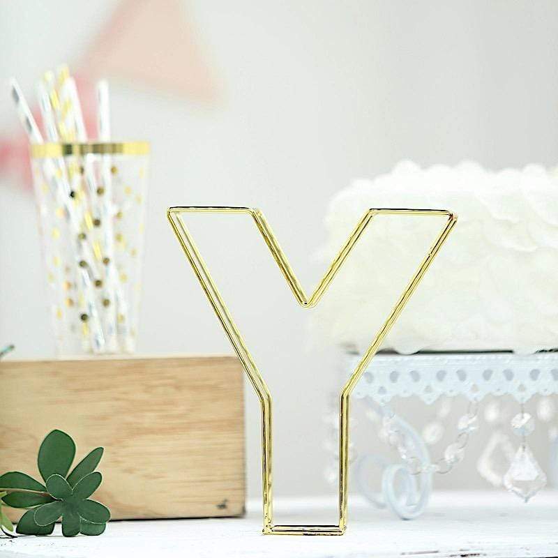 8" tall 3D Metal Wire Gold Letters Signs