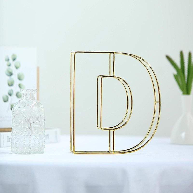 8" tall 3D Metal Wire Gold Letters Signs