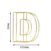 8" tall 3D Metal Wire Gold Letters Signs