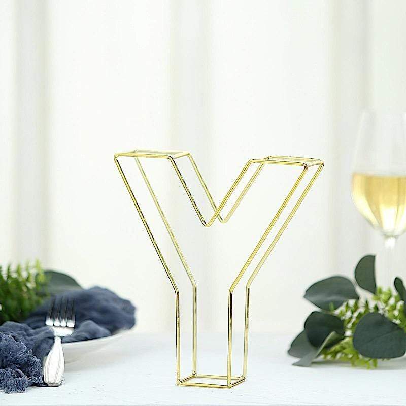 8" tall 3D Metal Wire Gold Letters Signs