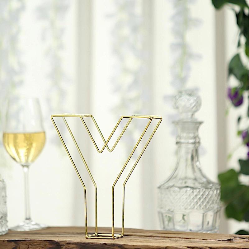 8" tall 3D Metal Wire Gold Letters Signs