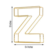 8" tall 3D Metal Wire Gold Letters Signs