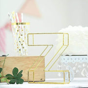 8" tall 3D Metal Wire Gold Letters Signs