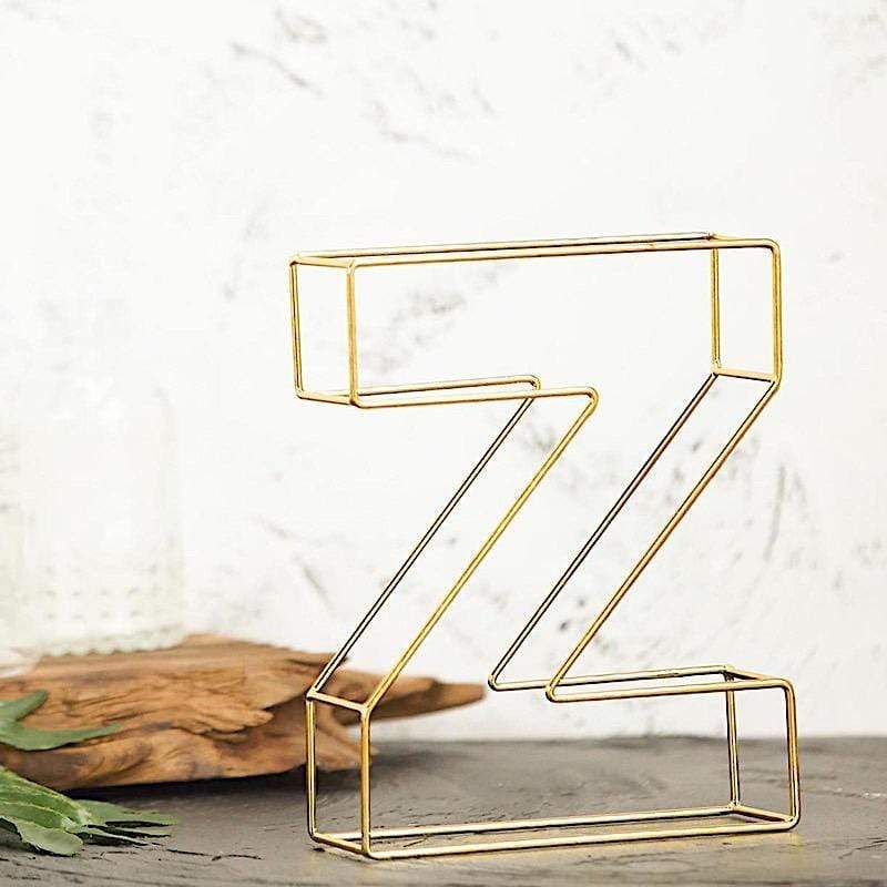 8" tall 3D Metal Wire Gold Letters Signs