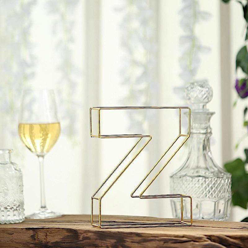 8" tall 3D Metal Wire Gold Letters Signs