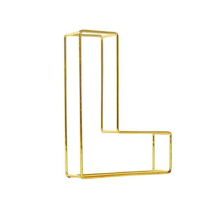 8" tall 3D Metal Wire Gold Letters Signs WOD_METLTR02_8_L