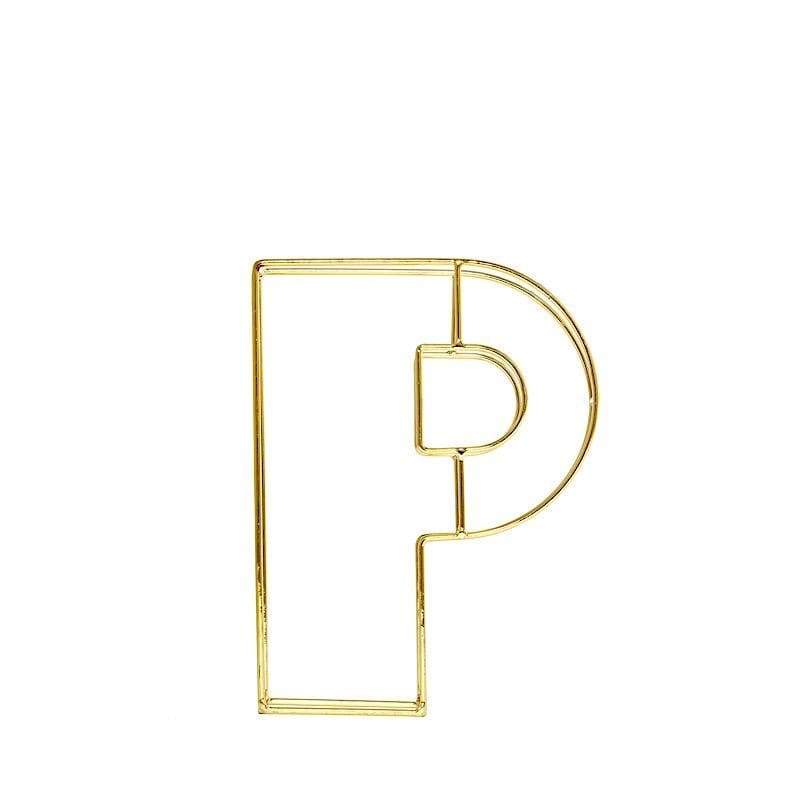 8" tall 3D Metal Wire Gold Letters Signs WOD_METLTR02_8_P