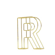 8" tall 3D Metal Wire Gold Letters Signs WOD_METLTR02_8_R