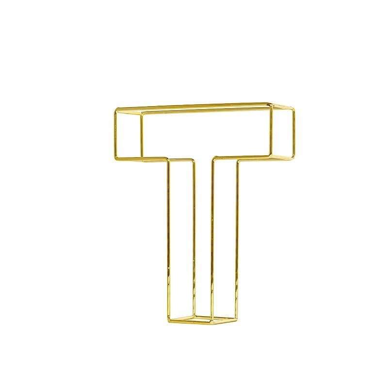 8" tall 3D Metal Wire Gold Letters Signs WOD_METLTR02_8_T