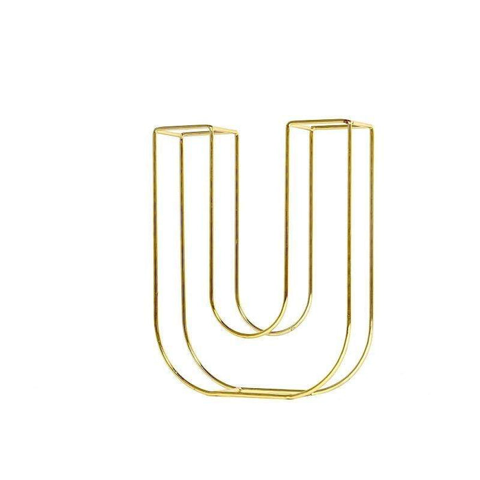 8" tall 3D Metal Wire Gold Letters Signs WOD_METLTR02_8_U