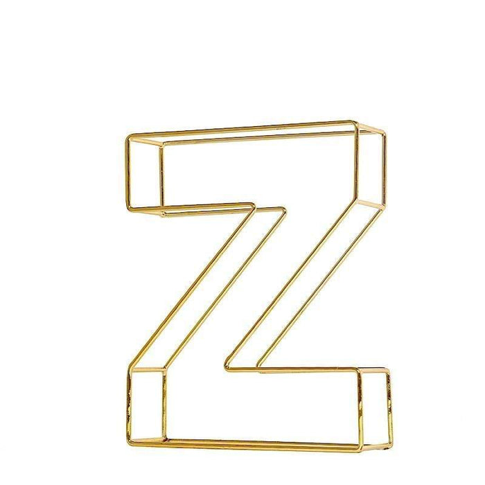 8" tall 3D Metal Wire Gold Letters Signs WOD_METLTR02_8_Z