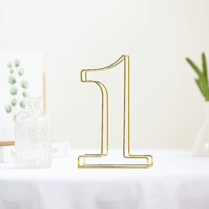8" tall 3D Metal Wire Gold Number Signs