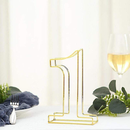 8" tall 3D Metal Wire Gold Number Signs