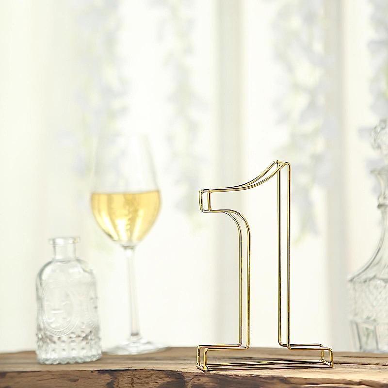 8" tall 3D Metal Wire Gold Number Signs