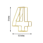 8" tall 3D Metal Wire Gold Number Signs