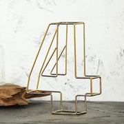 8" tall 3D Metal Wire Gold Number Signs