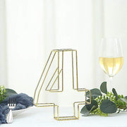 8" tall 3D Metal Wire Gold Number Signs