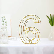 8" tall 3D Metal Wire Gold Number Signs