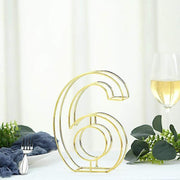 8" tall 3D Metal Wire Gold Number Signs