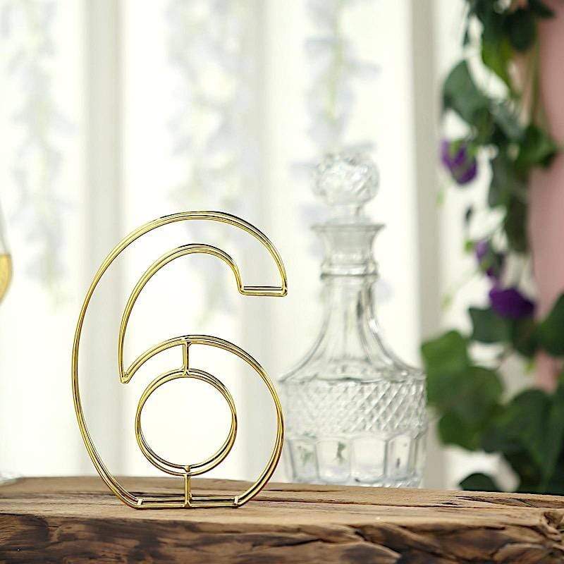 8" tall 3D Metal Wire Gold Number Signs